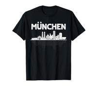 München Skyline Apparel Múnich Baviera Recuerdo Turístico Camiseta