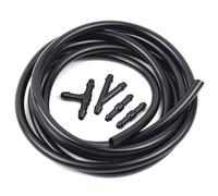 MUEOSI Boquillas de Chorro de Agua Ajustadas de 4 vías for Coche, universales, montadas en un Brazo de 8/9mm, limpiaparabrisas, con Tubo de Manguera de Bomba Boquilla lavaparabrisas(2m 3.5mm Hose)