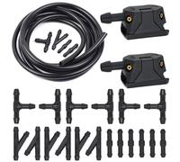 MUEOSI Boquillas de Chorro de Agua for limpiaparabrisas de 4 vías for Coche, for DAF, XF 105 95 xf105 xf95 95XF F85 F95, Tubo de Manguera for Camiones Boquilla lavaparabrisas(2Pcs with Regulator)