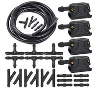 MUEOSI Boquillas de Chorro de Agua for limpiaparabrisas de 4 vías for Coche, for DAF, XF 105 95 xf105 xf95 95XF F85 F95, Tubo de Manguera for Camiones Boquilla lavaparabrisas(4Pcs with Regulator)