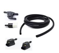 MUEOSI Limpiaparabrisas de goma de 200cm x 4mm, tubo de chorro, manguera, limpiaparabrisas delantero, boquilla en T, conector de 3 vías, 2 válvulas de retención, chorros pulverizadores Boquilla lavapa