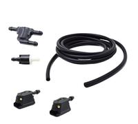 MUEOSI Limpiaparabrisas de goma de 200cm x 4mm, tubo de chorro, manguera, limpiaparabrisas delantero, boquilla en T, conector de 3 vías, 2 válvulas de retención, chorros pulverizadores Boquilla lavapa