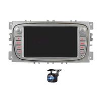 MUEOSI Reproductor de vídeo Multimedia for Radio de Coche, for Focus, s-MAX, for Mondeo, 9 Galaxy c-MAX, navegación GPS Android 9,0 sin DVD 2din 2 DIN Pantalla de Juego del Coche(2G 16G Silver CAM)