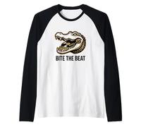 Muerde el Ritmo Hip Hop Gráfico Rapero Old School Camiseta Manga Raglan