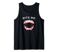 Muérdeme Dientes de Vampiro Dientes de Monstruo de Halloween Camiseta sin Mangas