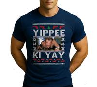 Muere lento Yippee Ki Yay La película de Navidad dura | Camiseta de Navidad Navidad Hombre, azul marino, 3XL