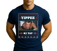 Muere Lento Yippee Ki Yay Ugly Christmas Christmas Film | Camiseta de Navidad Navidad Hombre, azul marino, M