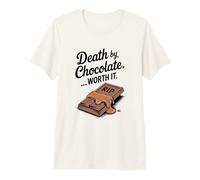 Muerte por Chocolate Que Vale la pena Halloween Divertido Camiseta Premium
