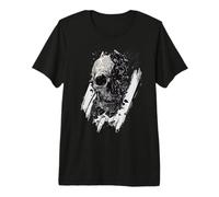 Muerte reventado Moderno, Hard Rock, cráneo Blanco y Negro Camiseta Premium