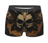 Muertes De Polillas Cráneo Cabeza Horror Vintage Hombre Trunks Anti-Rozaduras Boxer Shorts Cómoda Ropa Interior para Casa Uso Diario Dormir XXL