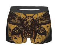 Muertes De Polillas De Calavera Horror Oscuro Vintage Hombre Calzoncillos Transpirable Bóxer Elásticos Ropa Interior para Casa Viaje Uso Diario M