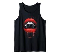 Muerto Colmillos de Vampiro, Dientes, Labios Rojos, Espeluznante Halloween Camiseta sin Mangas