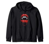 Muerto Colmillos de Vampiro, Dientes, Labios Rojos, Espeluznante Halloween Sudadera con Capucha
