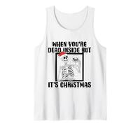 Muerto Dentro Pero ES Navidad Esqueleto Divertido Meme De Navidad Camiseta sin Mangas