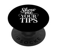 Muéstrame tus consejos Humor divertido Sarcástico Camarera Broma Mordaza PopSockets PopGrip Adhesivo