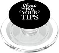 Muéstrame tus consejos Humor divertido Sarcástico Camarera Broma Mordaza PopSockets PopGrip para MagSafe