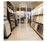 Muestrario de materiales de construcción Estante de exhibición de muestra de azulejos de mármol de gran capacidad para pared, azulejos de cerámica comerciales con ranuras 10/13/18(White,10 Tier)