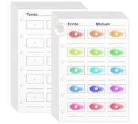 Muestras para colorear con agujero, 100 hojas móviles, 8,1 x 12 cm, agujeros redondos para colorear, encuadernación de repuesto, 300 g/㎡, anillo de impresión unilateral, adecuado para rotuladores