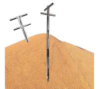 Muestreador de Polvo, sonda de Acero Inoxidable para Suelos, Extractor de muestras de Grano y Cemento de 3 Zonas, 25 mm de diámetro, 2 m de Longitud, Herramienta de muestreo rotato