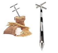 Muestreador de Polvo, sonda de muestreo de Suelo - Muestreador de Grano metálico Resistente con Asas giratorias, 32 mm de diámetro, 1,5 m de Longitud, Tubo de Doble Capa para una e