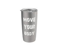 Mueve tu cuerpo Vaso térmico de acero inoxidable de doble pared