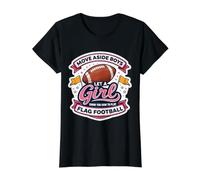 Muévete a un Lado Chico Deja Que Una Chica Te Muestre Cómo Jugar Flag Football Camiseta gráfica económica, Mujer, Negro, XL