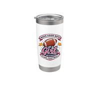 Muévete a un lado Chico Deja Que Una Chica Te Muestre Cómo Jugar Flag Football Vaso térmico de acero inoxidable de doble pared