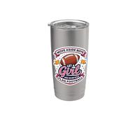 Muévete a un lado Chico Deja Que Una Chica Te Muestre Cómo Jugar Flag Football Vaso térmico de acero inoxidable de doble pared