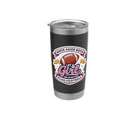 Muévete a un lado Chico Deja Que Una Chica Te Muestre Cómo Jugar Flag Football Vaso térmico de acero inoxidable de doble pared