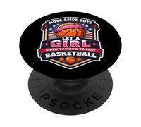 Muévete a un Lado los Chicos Deja Que una Chica te muestre cómo Jugar Baloncesto PopSockets PopGrip Adhesivo