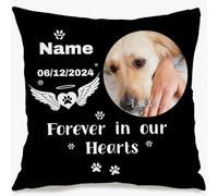 Muewent Funda de almohada personalizada Forever in Heart con una foto y tu sentimiento construyendo un cojín conmemorativo pacífico mientras entrega un significado emocional de regalo