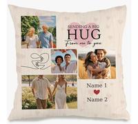 Muewent Funda de almohada personalizada que combina 4 imágenes y tus palabras, acogedor cojín que se convierte en un regalo único para parejas, mascotas durante las vacaciones