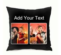 Muewent Funda de almohada romántica personalizada de terciopelo de 18 x 18 pulgadas con 2 imágenes y texto artístico