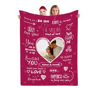 Muewent Manta personalizada con fotos de corazón con mensaje de amor, un regalo personalizado que muestra verdadero afecto por tu pareja