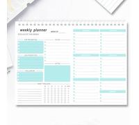 MUFEKUM Planificador semanal, 7.5 x 10.2 pulgadas, bloc de notas semanal sin fecha con 52 hojas extraíbles, organizador de productividad de seguimiento de hábitos para el hogar, la escuela y el