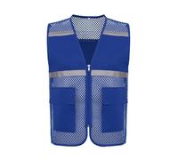 Mufeng Chaleco Reflectante Alta Visibilidad para Hombres Trabajo Construcción y Bicicleta Azul oscuro M