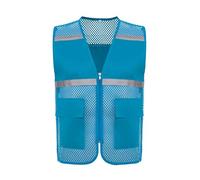 Mufeng Chaleco Reflectante Alta Visibilidad para Hombres Trabajo Construcción y Bicicleta lago azul XXL