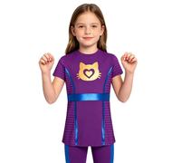 Mufeng Niña Disfraz Gato Niñas Traje Super Niños Jóvenes Camisetas Casuales Púrpura 7-8 años