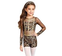 Mufeng Niños Traje Cosplay Chica Las Cavernas Hombre Niñas La Edad Piedra | Estampado Leopardo,Cierre Invisible En La Espalda,Manga Larga De Malla,Fiesta,Eventos Del Día Histórico,Halloween Cosplay