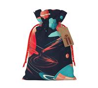 Muflvdx Bolsas con cordón impreso planetas del espacio, bolsas de regalo reutilizables fáciles de envolver para cumpleaños, vacaciones, bolsas de Navidad