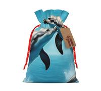 Muflvdx - Bolsas de cordón con estampado de delfines para amantes reutilizables, fáciles de embalar, para cumpleaños, vacaciones, Navidad