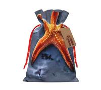 Muflvdx Bolsas de playa con estampado de estrellas de mar, bolsas de regalo, reutilizables, fáciles de envolver, para cumpleaños, vacaciones, bolsas de Navidad