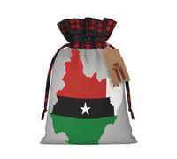 Muflvdx Bolsas de regalo de Navidad con estampado de mapa de la bandera de Santo Tomé y Príncipe, bolsas reutilizables para regalos, para Navidad, cumpleaños, fiestas