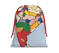 MUFLVDX Bolsas de regalo de Navidad con estampado de mapa del territorio de Delhi, bolsas de regalo multiusos con cordón, para Navidad, bodas, fiestas, regalos, dulces