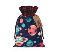 Muflvdx Bolsas de regalo de Navidad con estampado de planetas espaciales, bolsas reutilizables para regalos, para Navidad, cumpleaños, fiestas