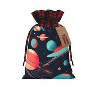 Muflvdx Bolsas de regalo de Navidad con estampado de planetas espaciales, bolsas reutilizables para regalos, Navidad, cumpleaños, fiestas