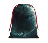 MUFLVDX Bolsas de regalo de Navidad con estampado de planetas universales, bolsas de regalo multiusos con cordón, para Navidad, bodas, fiestas, regalos, dulces