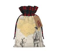 Muflvdx Bolsas de regalo de Navidad con estampado "Happy Fathers Day By Son", bolsas de regalo reutilizables para regalos, para Navidad, cumpleaños, fiestas