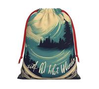 MUFLVDX Bolsas de regalo de Navidad con texto en inglés "Not All Who Wander Are Lost", bolsas de regalo multiusos con cordón, para Navidad, bodas, fiestas, regalos, dulces