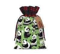 Muflvdx Bolsas de regalo de Navidad impresas panda, bolsas de Navidad reutilizables para regalos, Navidad, cumpleaños, fiestas